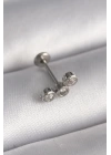 BFS 316L Çelik Gümüş Renk Zirkon Taşlı Tragus Piercing
