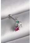 BFS 316L Çelik Gümüş Renk Zirkon Taşlı Tragus Piercing