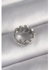 BFS 316L Çelik Gümüş Renk Zirkon Taşlı Yaprak Model Tragus Piercing