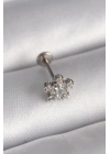 BFS 316L Çelik Gümüş Renk Zirkon Taşlı Yıldız Model Tragus Piercing