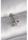 BFS 316L Çelik Gümüş Renk Zirkon Taşlı Yıldız Model Tragus Piercing