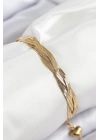 BFS 316L Çelik Örgü İtalyan Zincir Model Gold Renk Kadın Bileklik