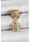 BFS 316L Çelik Sallantılı Ay Ve Güneş Model Gold Renk Nomination Charm