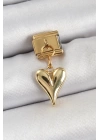BFS 316L Çelik Sallantılı Kalp Model Gold Renk Nomination Charm