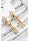 BFS 316L Çelik Sallantılı Tifany Model Gold Renk Kadın Küpe