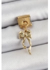 BFS 316L Çelik Sallantılı Uzun Fiyonk Model Gold Renk Nomination Charm