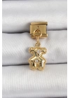 BFS 316L Çelik Sallantılı Zirkon Taşlı Ayıcık Model Gold Renk Nomination Charm