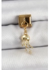 BFS 316L Çelik Sallantılı Zirkon Taşlı Deniz Anası Model Gold Renk Nomination Charm
