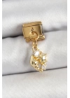 BFS 316L Çelik Sallantılı Zirkon Taşlı Deniz Kabuğu Ve Yıldız Model Gold Renk Nomination Charm