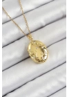 BFS 316L Çelik Zincir Açılabilir Sarmaşık Model Zirkon Taşlı Gold Renk Kadın Kolye