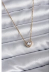 BFS 316L Çelik Zincir Gold Renk Charm Kadın Kolye