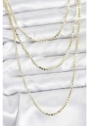 BFS 316L Çelik Zincir Gold Renk Ezme Zincir Model 3lü Kadın Kolye
