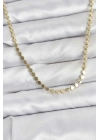 BFS 316L Çelik Zincir Gold Renk Ezme Zincir Model  45 cm Kadın Kolye
