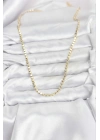 BFS 316L Çelik Zincir Gold Renk Ezme Zincir Model 65 cm Kadın Kolye