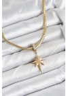 BFS 316L Çelik Zincir Gold Renk Kutup Yıldızı Model Kadın Kolye