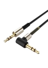 BFS   3.5mm AUX Kablosu Jak Erkek Erkek L Tipi 1 Metre Ses Aktarım Kablosu