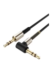 BFS   3.5mm AUX Kablosu Jak Erkek Erkek L Tipi 1 Metre Ses Aktarım Kablosu