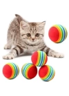 BFS  3lü Gökkuşağı Sünger Kedi Köpek Çiğneme Oyun Topu 4,2 cm
