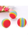 BFS  3lü Gökkuşağı Sünger Kedi Köpek Çiğneme Oyun Topu 4,2 cm