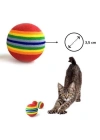 BFS  3lü Gökkuşağı Sünger Kedi Köpek Çiğneme Oyun Topu 4,2 cm