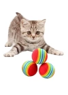 BFS  3lü Gökkuşağı Sünger Kedi Köpek Çiğneme Oyun Topu 4,2 cm