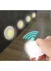 BFS  3lü Uzaktan Kumandalı Pilli Yapışkanlı Kablosuz Led Spot Lambalar