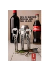 BFS  4 lü set Barmen Tipi Şişe Açacağı ve Tirbuşon Konserve Açıcı Dayanıklı ve Pratik