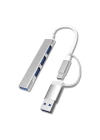 BFS  4 Portlu Bağlantı İstasyonu Ultra İnce USB Bölücü TYPE-C tipi Çoklu Arayüz Adaptörü Multi Usb Çoklayıcı