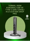 BFS 4 Priz 2 USB 1 Type-C Akım Korumalı Çoklu Priz Led Anahtarlı