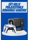 BFS 4K Android Smart Wi-fi Çift Kollu Projeksiyon Game Box Kumandalı Taşınabilir