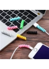 BFS  4lü Apple, Android Şaj Kablosu Koruyucu Silikon Spiral Yay Aparat