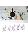 BFS  5li Güçlü Yapışkanlı Şeffaf Duvar Askısı Banyo Mutfak Düzenleyici Pratik Askılık