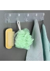 BFS  5li Güçlü Yapışkanlı Şeffaf Duvar Askısı Banyo Mutfak Düzenleyici Pratik Askılık