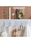 BFS  5li Güçlü Yapışkanlı Şeffaf Duvar Askısı Banyo Mutfak Düzenleyici Pratik Askılık