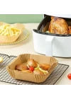 BFS 50 Adet Air Fryer Pişirme Kağıdı Tek Kullanımlık Hava Fritöz Yağ Geçirmez Yapışmaz Kare Tabak Model