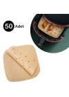 BFS 50 Adet Air Fryer Pişirme Kağıdı Tek Kullanımlık Hava Fritöz Yapışmaz Yağlı Kağıt Delikli Model