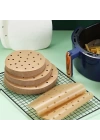 BFS 50 Adet Air Fryer Pişirme Kağıdı Tek Kullanımlık Hava Fritöz Yapışmaz Yağlı Kağıt Delikli Model
