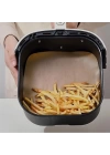 BFS 50 Adet Air Fryer Pişirme Kağıdı Tek Kullanımlık Yağ Su Geçirmez Yapışmaz Deliksiz Düz Kare Model