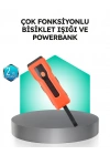 BFS 5000 mAh Bataryalı Bisiklet Farı COB Çakar Çok Fonksiyonlu