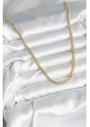 BFS 60 cm Gold Renk Pirinç Yassı Zincir Model Kadın Kolye
