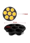 BFS  7 Gözlü Silikon Çok Amaçlı Airfryer Muffin Cupcake Kek ve Çörek Pişirme Kalıbı