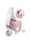 BFS  7600220373 Smoby Baby Nurse Oyuncak Bebek için Sallanan Beşik Oyun Seti +18 ay