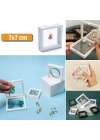 BFS  7x7 cm Standlı 3D Takı Ziynet Hatıra Koleksiyon Saklama Kutusu Şeffaf Film Çerçevesi