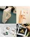 BFS  7x7 cm Standlı 3D Takı Ziynet Hatıra Koleksiyon Saklama Kutusu Şeffaf Film Çerçevesi