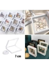 BFS  7x7 cm Standlı 3D Takı Ziynet Hatıra Koleksiyon Saklama Kutusu Şeffaf Film Çerçevesi