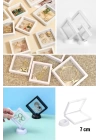 BFS  7x7 cm Standlı 3D Takı Ziynet Hatıra Koleksiyon Saklama Kutusu Şeffaf Film Çerçevesi