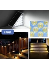 BFS  8 Adet Üçgen  Güneş Enerjisi ile Şarj Olan Dış Mekan Solar Basamak Köşe Lambası