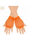 BFS 80’ler 90’lar Retro Neon Turuncu File Parmaksız Kısa Eldiven 11 cm