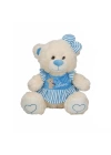 BFS   8334 Oturan Çizgili Elbiseli Peluş Ayı 40 cm -Sunman