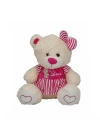 BFS   8334 Oturan Çizgili Elbiseli Peluş Ayı 40 cm -Sunman